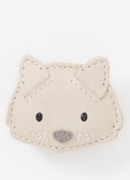 Donsje Amsterdam Meisjes Josy Classic Cat haarclip van leer in de kleur Ivoor, maat: ONE SIZE