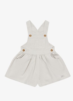 Donsje Amsterdam Meisjes Plientje jumpsuit van katoen in de kleur Ivoor, maat: 6Y-7Y=122