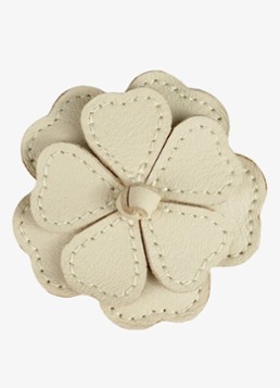 Donsje Amsterdam Meisjes Zaza Fields White Buttercup haarclip van leer