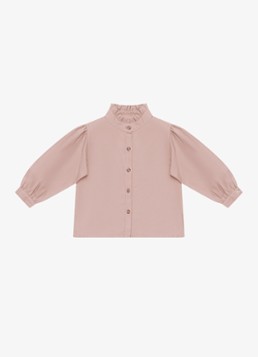 Donsje Amsterdam Meisjes Fini blouse met opstaande kraag in de kleur Roze, maat: 4-5Y=110