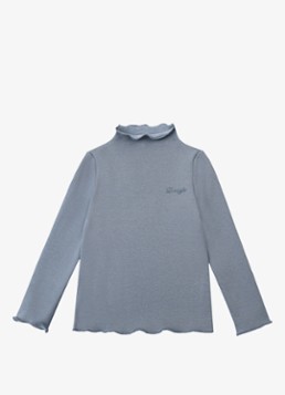 Donsje Amsterdam Meisjes Jotte longsleeve met logoborduring in de kleur Blauw, maat: 3-4Y=104