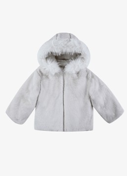 Donsje Amsterdam Meisjes Marigolde jack met capuchon in de kleur Gebroken wit, maat: 6-7Y=122