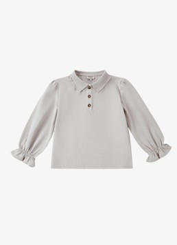 Donsje Amsterdam Meisjes Pluimpje vest met kraag in de kleur Beige, maat: 6-7Y=122