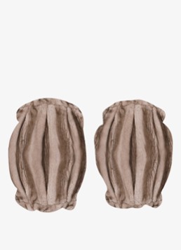 Donsje Amsterdam Meisjes Widya beenwarmers van imitatiebont in de kleur Taupe, maat: 4-5Y=110