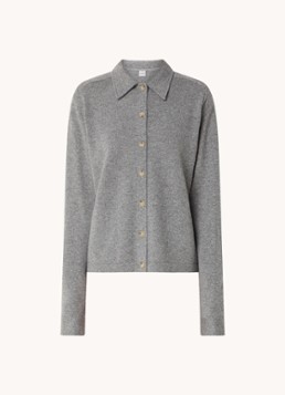 TOTEME Dames Raglan fijngebreide vest van kasjmier in de kleur Grijsmele, maat: S