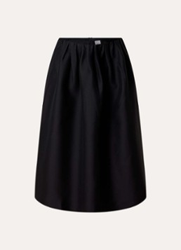 TOTEME Dames Midi rok in zijdeblend met steekzakken in de kleur Zwart, maat: 38