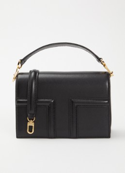 TOTEME Dames Mini T-flap handtas van leer in de kleur Zwart, maat: One Size