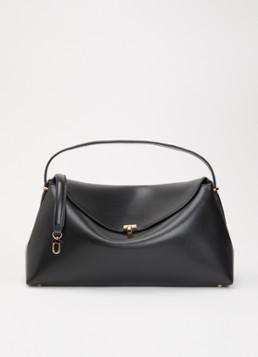TOTEME Dames T-Lock handtas van leer met afneembare schouderriem in de kleur Zwart, maat: One Size