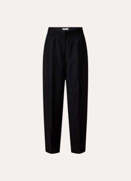 TOTEME Dames High waist wide fit pantalon van wol met steekzakken in de kleur Zwart, maat: 34
