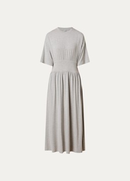 TOTEME Dames Midi jurk met gemêleerd dessin in de kleur Grijsmele, maat: M