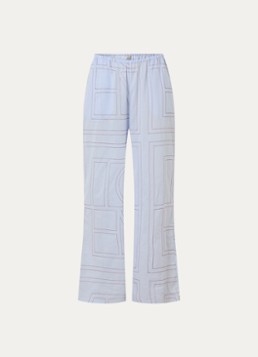 TOTEME Dames Low waist wide fit broek met logoborduring in de kleur Lichtblauw, maat: 36