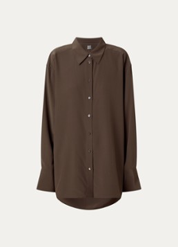 TOTEME Dames Oversized blouse van zijde in de kleur Bruin, maat: 36
