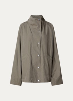 TOTEME Dames Oversized windjack met steekzakken in de kleur Bronsgroen, maat: 34