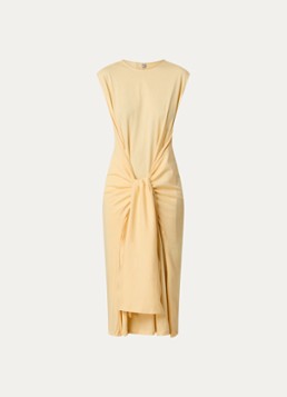 TOTEME Dames Maxi jurk met geknoopt detail van jersey in de kleur Gebroken wit, maat: XS