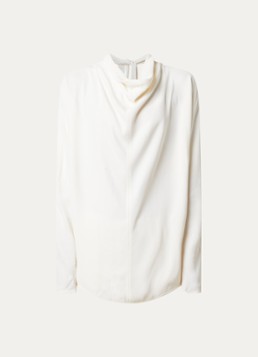 TOTEME Dames Tuniek met watervalhals en gestrikt detail in de kleur Gebroken wit, maat: 34