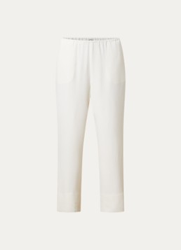 TOTEME Dames Mid waist straight fit loungebroek met steekzakken in de kleur Gebroken wit, maat: 36