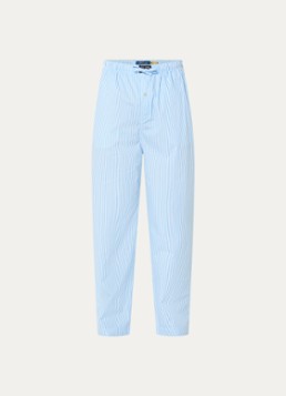 Ralph Lauren Heren Pyjamabroek met logoprint en steekzakken in de kleur Lichtblauw, maat: L