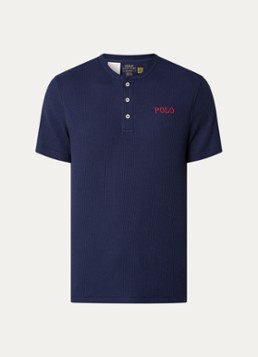 Ralph Lauren Heren Pyjamatop met structuur in de kleur Donkerblauw, maat: L