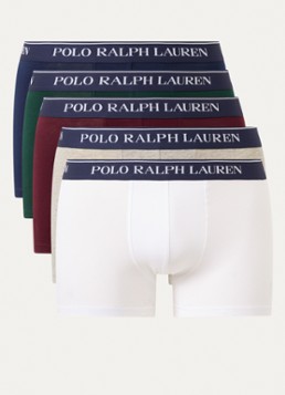 Ralph Lauren Heren Boxershorts met logoband in 5-pack in de kleur Donkerblauw, maat: L