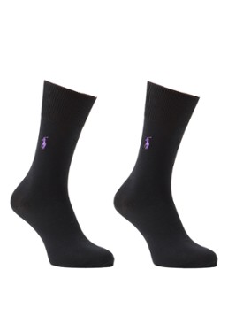 Ralph Lauren Heren Sokken met logoborduring in 3-pack in de kleur Zwart, maat: 43/46