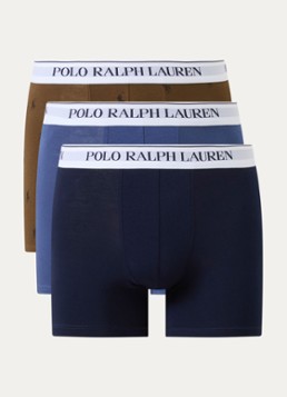 Ralph Lauren Heren Boxershorts met logoband in 3-pack in de kleur Bruin, maat: XXL