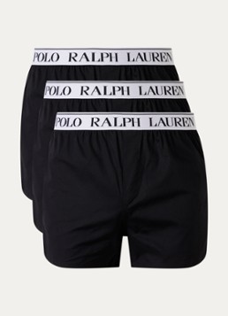 Ralph Lauren Heren Boxershorts met logoband in 3-pack in de kleur Zwart, maat: S