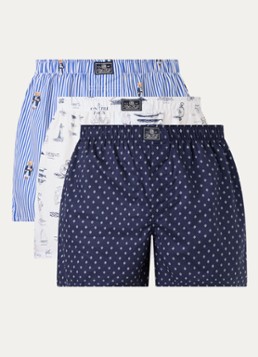 Ralph Lauren Heren Boxershort met print in 3-pack in de kleur Indigo, maat: L