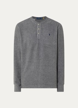 Ralph Lauren Heren Pyjama top met logoborduring in de kleur Grijs, maat: S