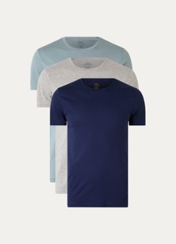 Ralph Lauren Heren Crew T-shirt met ronde hals in 3-pack in de kleur Blauw, maat: XL