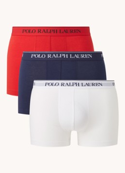 Ralph Lauren Heren Boxershorts met logoband in 3-pack in de kleur Steenrood, maat: L