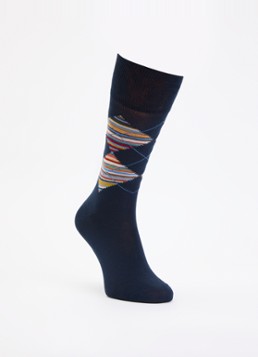 Paul Smith Heren Sokken met ruitdessin in de kleur Donkerblauw, maat: OS