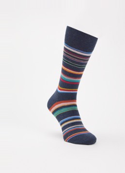 Paul Smith Heren Sokken in katoenblend met streepprint in de kleur Donkerblauw, maat: OS