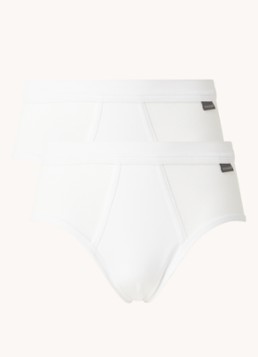 Schiesser Heren Slip van katoen in 2-pack in de kleur Wit, maat: XL