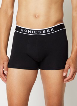 Schiesser Heren Boxershorts met logoband in 3-pack in de kleur Zwart, maat: M