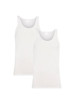 Schiesser Heren Singlet in uni in 2-pack in de kleur Wit, maat: XXL