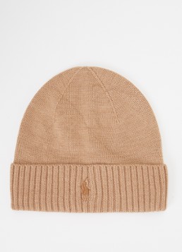 Ralph Lauren Heren Fijngebreide muts van merinowol met logoborduring