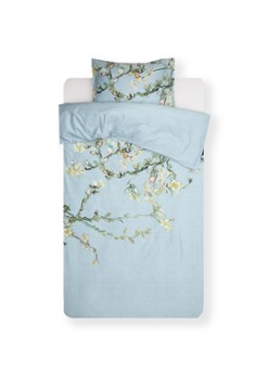 Van Gogh Museum Blossom dekbedovertrekset van katoensatijn 220TC - inclusief kussensloop Blauwgrijs - Deal