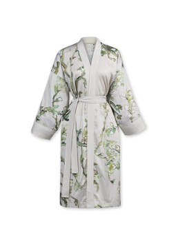 Van Gogh Museum Dames Almond Blossom kimono met bloemenprint in de kleur Zand, maat: L/XL