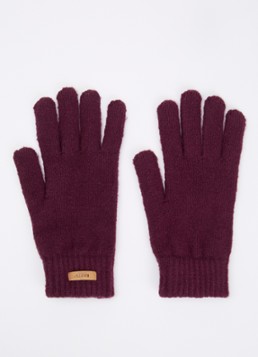 Barts Dames Witzia fijngebreide handschoenen in de kleur Aubergine, maat: One Size