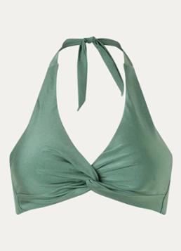 Barts Dames Isla halter bikinitop in de kleur Olijfgroen, maat: 36