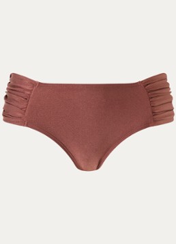 Barts Dames Isla bikinislip met metallic finish in de kleur Kastanjebruin, maat: 42