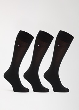 Tommy Hilfiger Heren Sokken met logo in 3-pack in de kleur Zwart, maat: 43/46