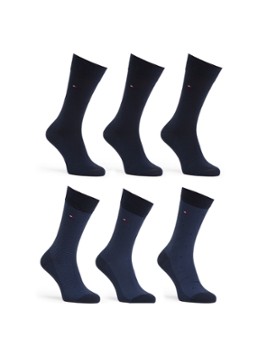 Tommy Hilfiger Heren Sokken met logo in 6-pack giftbox in de kleur Donkerblauw, maat: 43/46