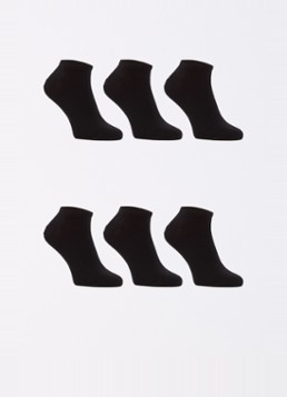 Tommy Hilfiger Heren Sneakersokken met logo in 6-pack in de kleur Zwart, maat: 47/49