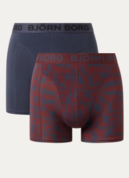 Björn Borg Heren Boxershorts met logoband in 2-pack in de kleur Donkerblauw, maat: L