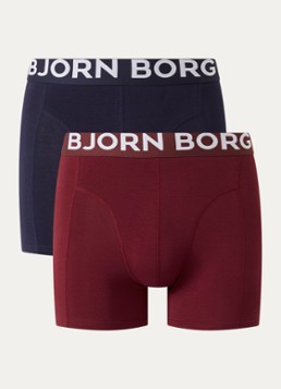 Björn Borg Heren Boxershorts met logoband in 2-pack in de kleur Bordeauxrood, maat: XXL