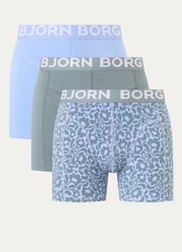 Björn Borg Heren Boxershorts met logoband in 3-pack in de kleur Olijfgroen, maat: XXL