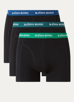Björn Borg Heren Boxershort met logoband in 3-pack in de kleur Zwart, maat: S