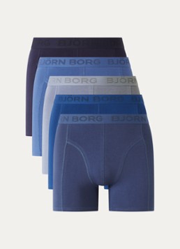 Björn Borg Heren Boxershort met logoband in 5-pack in de kleur Donkerblauw, maat: M