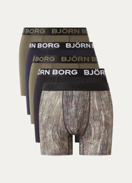 Björn Borg Heren Boxershort met logoband van microfiber in 5-pack in de kleur Donkerblauw, maat: XL